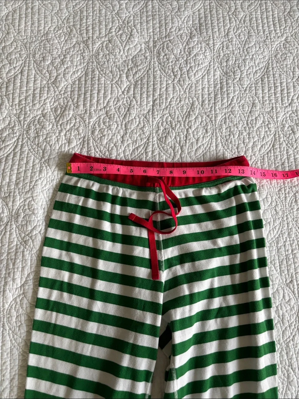 Hanna Andersson Women’s Cotton Christmas Holiday Green Striped Pajama Set Size M